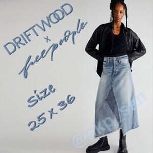 Free People x Driftwood Katie Midi Skirt Sz 25